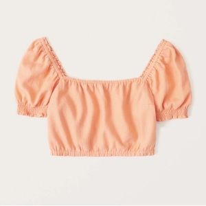 Abercrombie & Fitch Orange Linen Crop Top Size Small